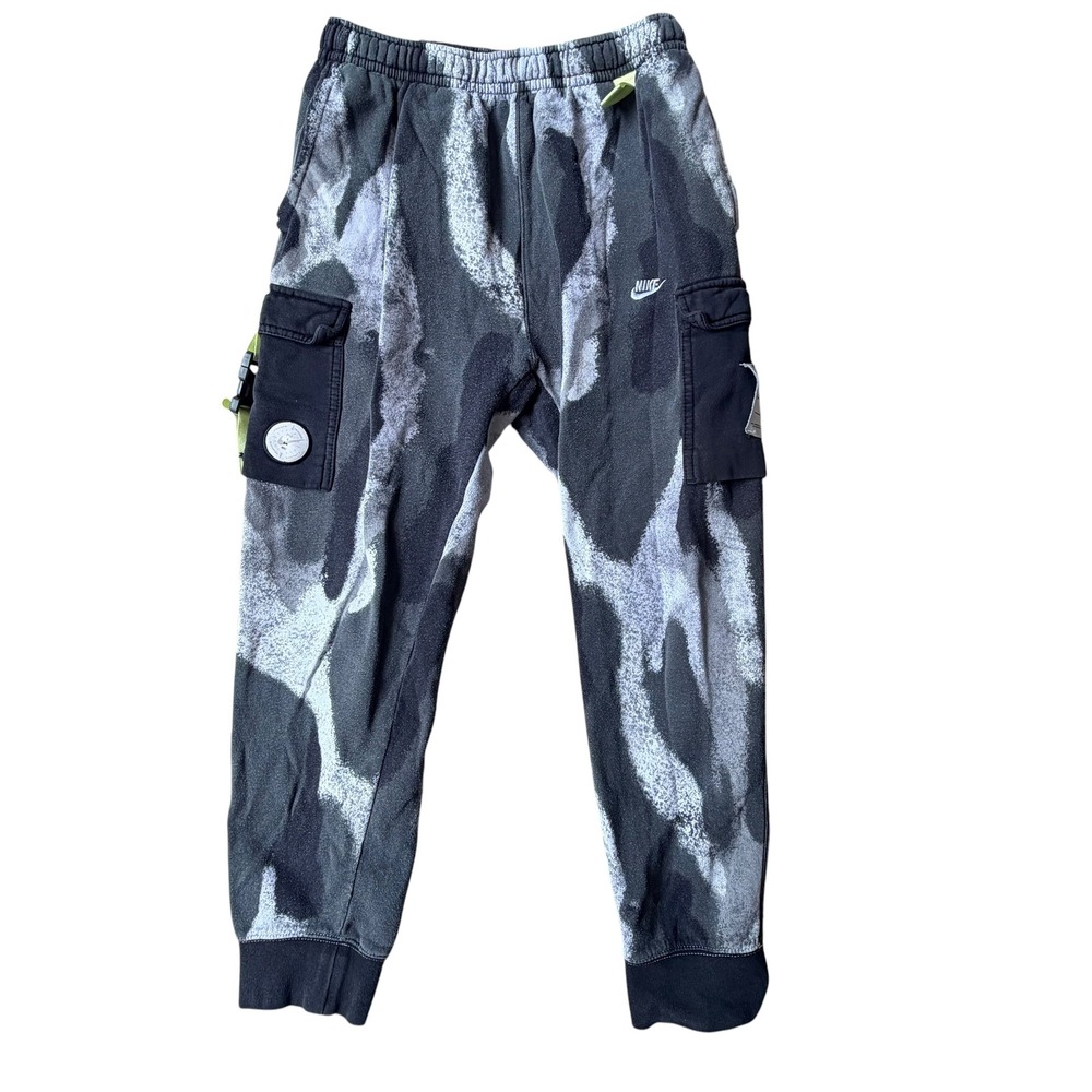 Nike Sportswear Cargo Sweatpants Camo Fleece Joggers Grey Black Mens Medium